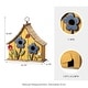 preview thumbnail 35 of 37, Glitzhome 10.5"H Distressed Solid Wood Birdhouse with 3D Flowers - 10.5"