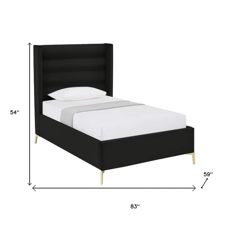 HomeRoots Green Velvet Upholstered Full Bed Frame