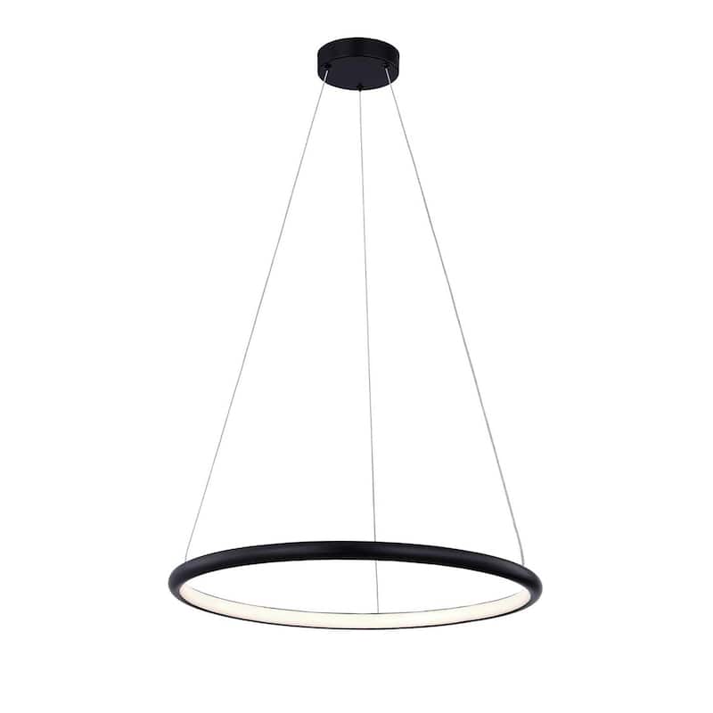 Justice Design Group Circola 25" LED Ring Pendant - Matte Black Finish - Matte Black