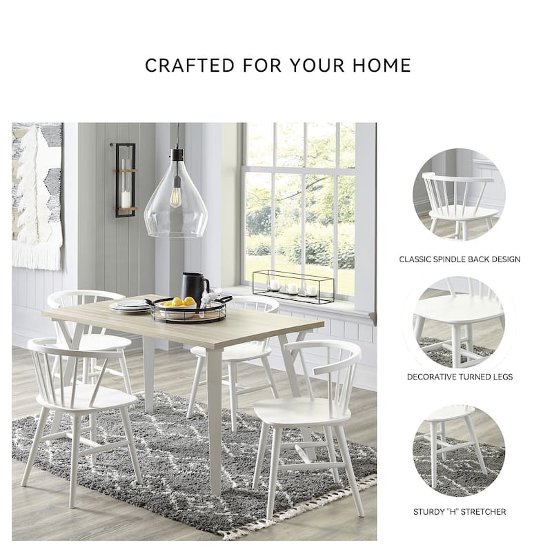 Signature Design by Ashley Grannen White Solid Wood Dining Chairs (Set of 2) - 22"W x 21"D x 30"H
