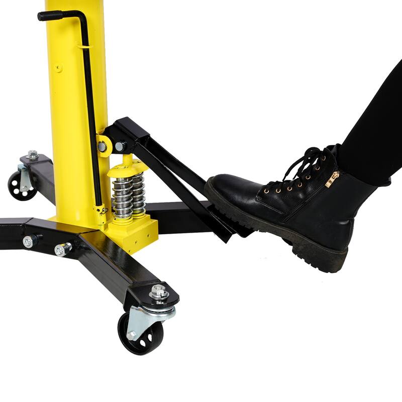 Transmission Jack High Lift 1660 Lbs Telescopic 2 Stage Hydraulic Ram Transmission Floor Jack 360° Swivel Wheel Lifting