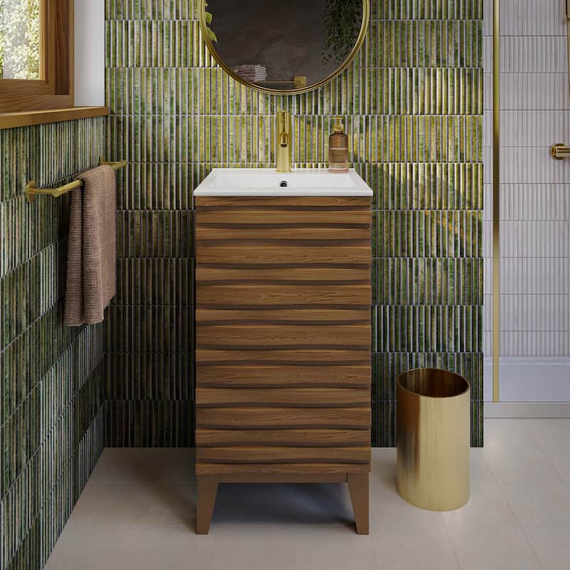 Cascade 18" Bathroom Vanity In Walnut