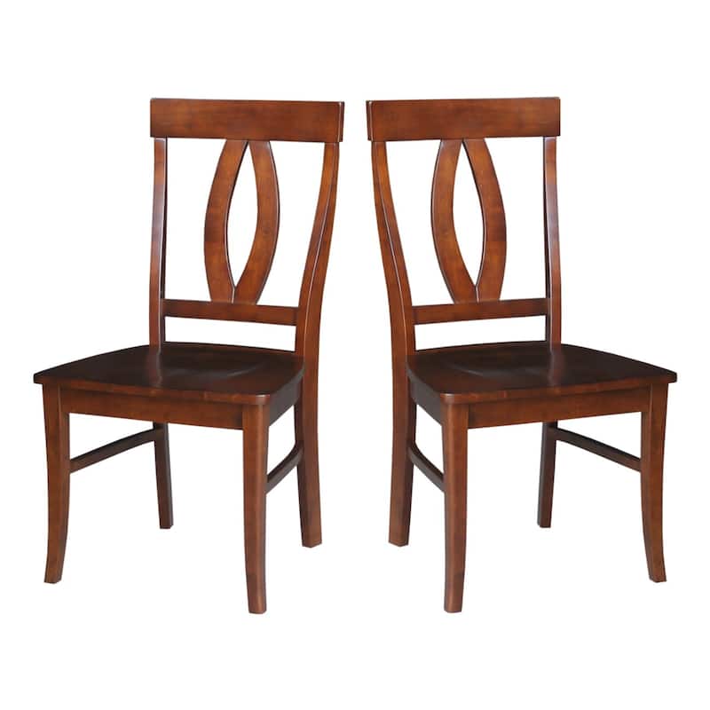 International Concepts Solid Wood Cosmo Dining Chairs, Set of 2 - Espresso