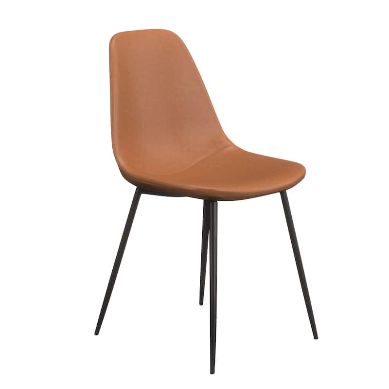 Maxine Vegan Leather Side Chairs (Set of 2) - Saddle
