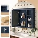 preview thumbnail 4 of 12, GDFStudio - Riggs Modern Wall-Mounted Bathroom Storage Cabinet with Mirror and Open Shelves (Not Include Bathroom Vanity)