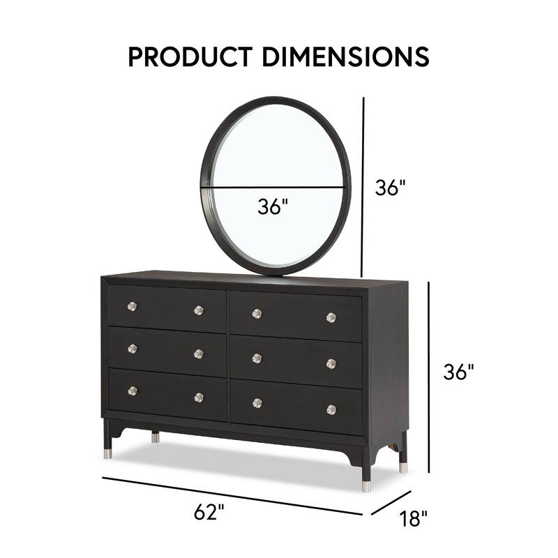 Furniture of America Forma Mid-Century Modern 5-Piece Black Solid Wood Storage Platform Bedroom Set