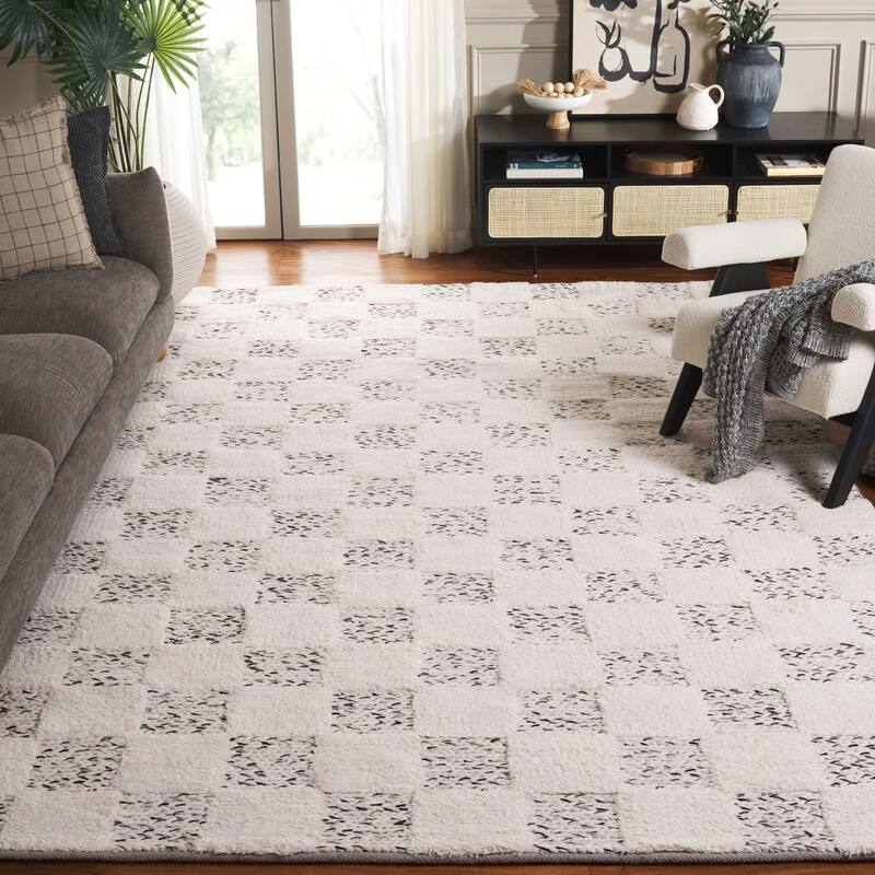 SAFAVIEH Handmade Natura Denisa Wool Rug - 8' x 10' - Ivory/Black