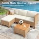 preview thumbnail 25 of 37, MAISON ARTS Outdoor Sofa Set，All-Weather Solid Wood Wicker Sectional Furniture Set