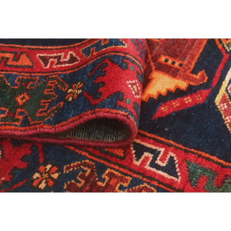 Fine Vintage Distressed Dax Navy/Red Runner - 2'11" x 10'5"
