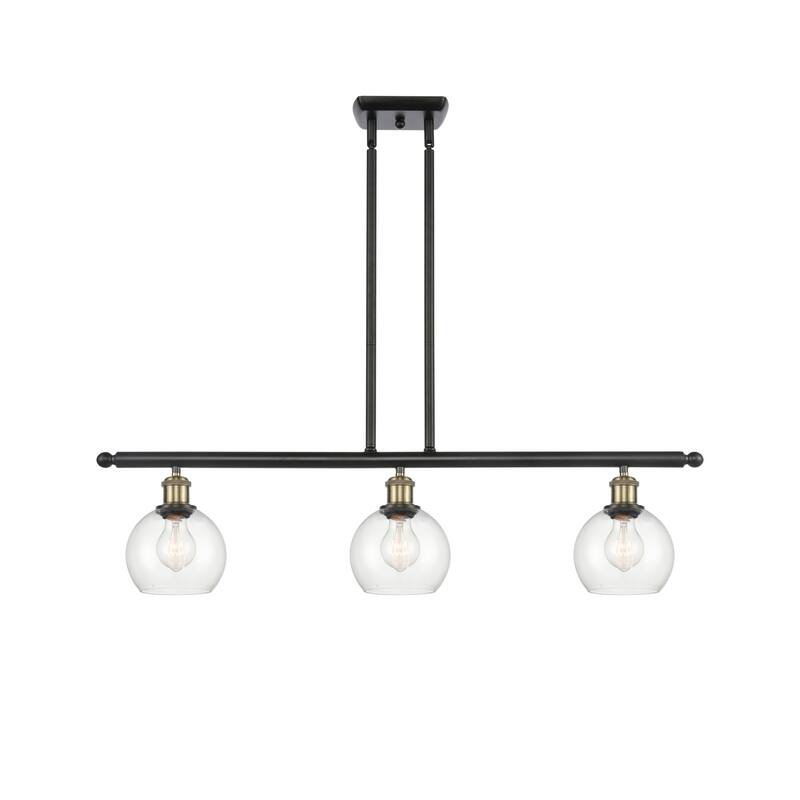 Innovations Lighting 516-3I-9-36 Athens Linear Athens 3 Light 36" Wide - Black Antique Brass / Clear
