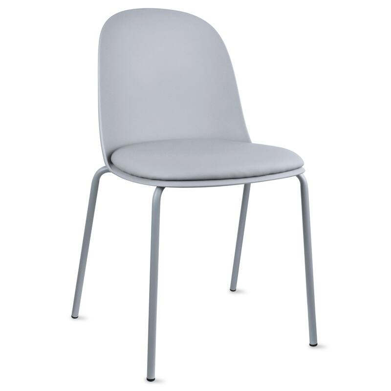 Set of 2 Plastic Eiffel Molded Shell Retro Dining Chairs Accent For Living Room Kitchen Chrome Desk Designer Office