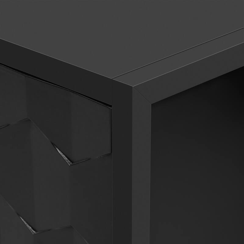 Luxurious Four-Door Sideboard with Honeycomb Patterned Doors