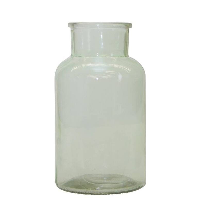 10" Green Glass Cylindrical Table Vase - 5.50