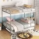 preview thumbnail 2 of 14, Multifunctional & Useful Design Iron Bunk Bed with Extra Bed for Space-saving, Safety Guaranteed, Silver