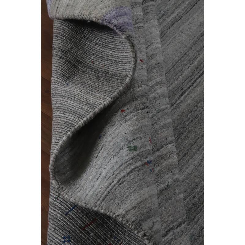 Hand Knotted Oriental 100% Wool Carpet Tribal Animal Pictorial Greys & Charcoal Gabbeh Area Rug - 12' 4'' X 9' 4''