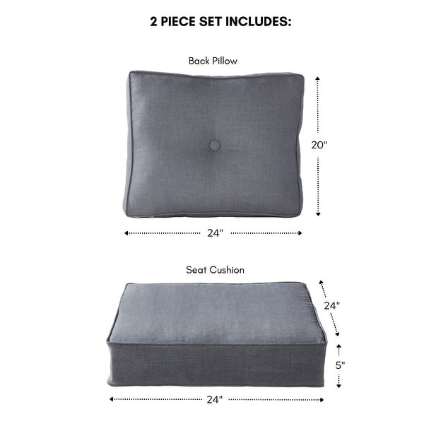 dimension image slide 2 of 12, Sunbrella 2-Piece Premium Deep Seat Outdoor Cushion Set
