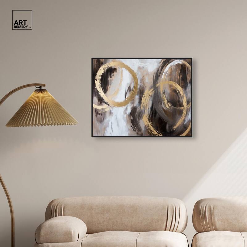 Swirling Forms with Gold Canvas by Art Remedy