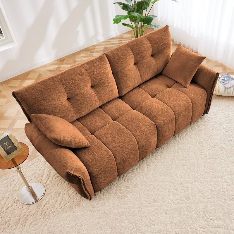 Modern Chenille Fabric Upholstery Two-Seater Sofa
