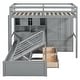 preview thumbnail 3 of 28, Twin Bunk Bed with Hydraulic Lift Storage, Built-In Wardrobe and 6 Drawers for Home