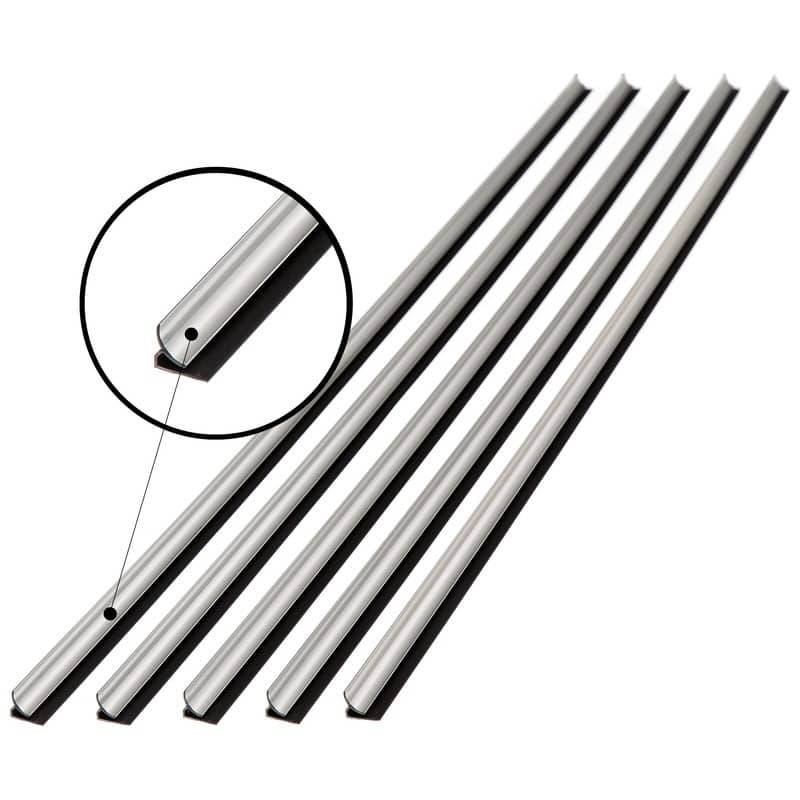 FASÄDE 47 in. Decorative Vinyl Large Profile Inside Corner Trim Brushed Aluminum (5 Pack) - 5 Pack