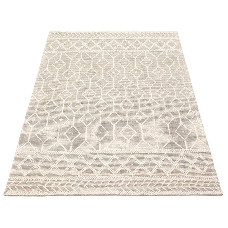 ECARPETGALLERY Braid weave Sienna Taupe Wool Rug - 5'0 x 7'10