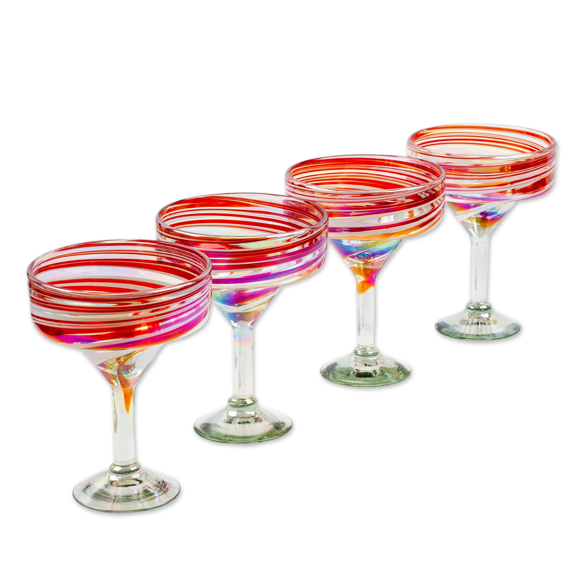 Set of 6 Handcrafted Speckled Martini Glasses Mexican Confetti Rock Design  12 Oz 