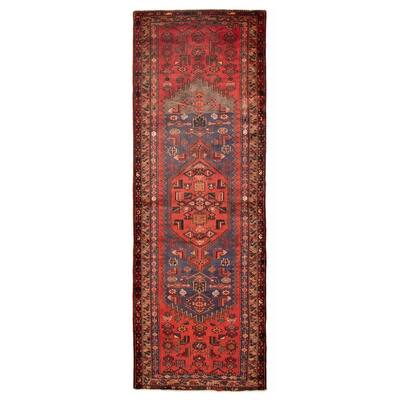 ECARPETGALLERY Hand-knotted Andelz Red Wool Rug - 3'5 x 10'2