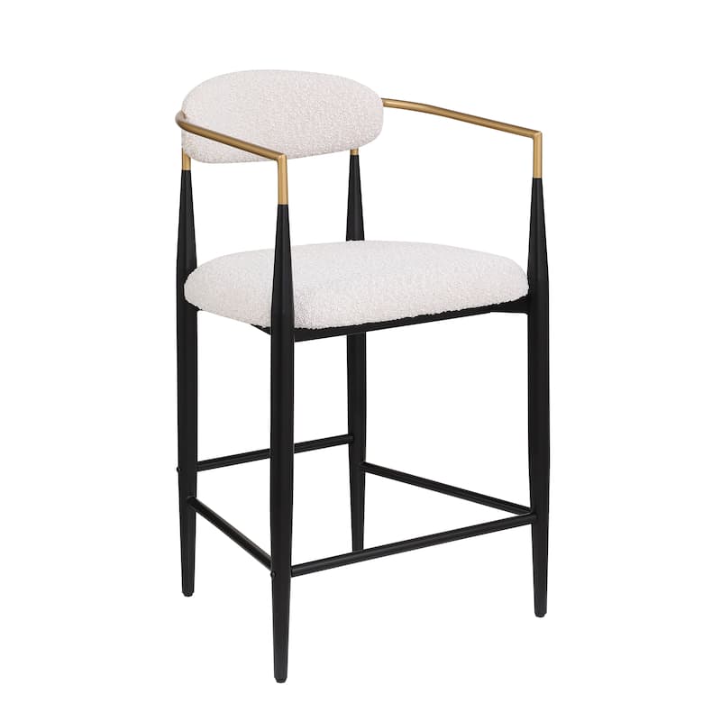 Christopher Knight Home Elmore Fabric and Iron 25-Inch Tall Counter Stools (Set of 2)