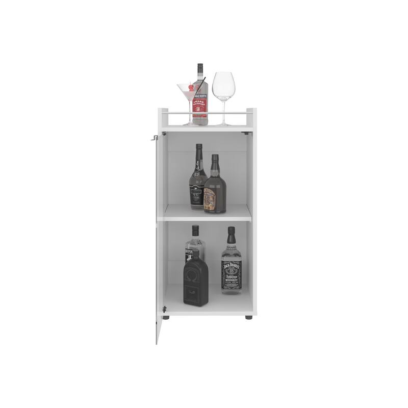 Minibar Cabinet Two Doors,Open Shelf And Compact Design Modern Bar Storage
