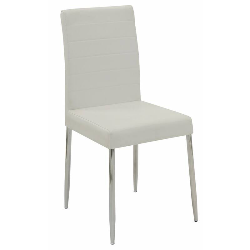 Contemporary Dining Side Chair, White, Set of 4 - 38.5 H x 17 W x 19.8 L Inches