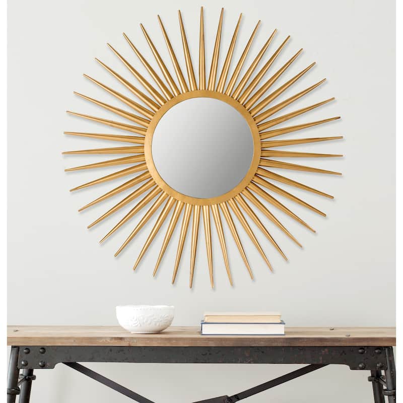 SAFAVIEH Kelsie Flair Gold Sunburst 36-inch Decorative Mirror - 36" x 36" x 1" - 36Wx36Dx1H