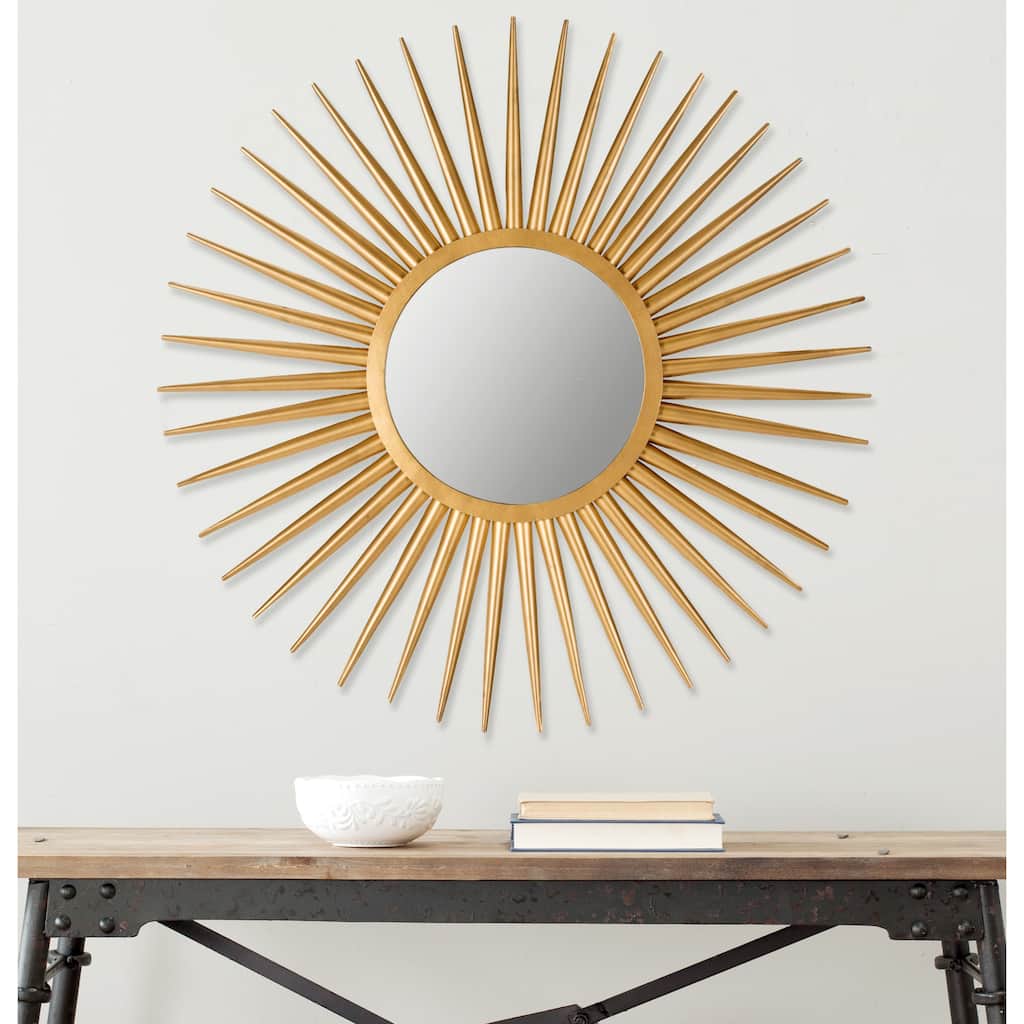 SAFAVIEH Kelsie Flair Gold Sunburst 36-inch Decorative Mirror - 36" x 36" x 1" - 36Wx36Dx1H