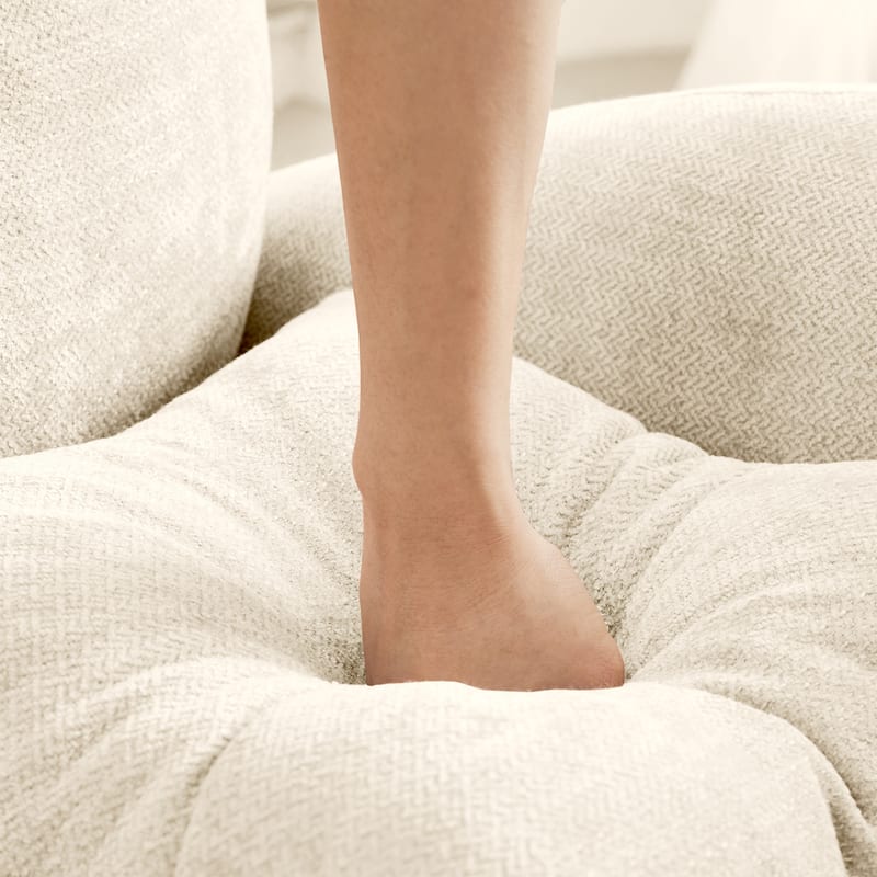 Minimalist Sectional Sofa Couch with Tufted Backrest, 2-Seater Sofa Couch Fabric Loveseat with Armrests