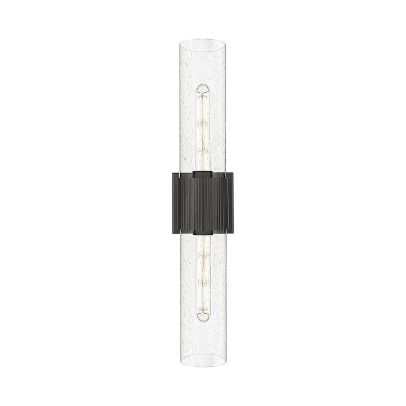 Innovations Lighting Bolivar - 2 Light 12" Wall-Mounted Bath Vanity Light - Seedy/Matte Black