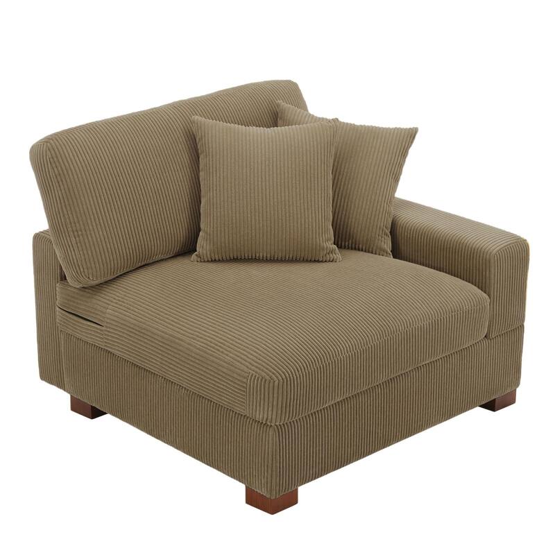 Corduroy Armchair Sofa Corner Chairs With Pillows