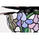 preview thumbnail 14 of 15, Warehouse of Tiffany Zaina 5-Blade Lighted Ceiling Fan 2-Tier Tiffany Style Glass