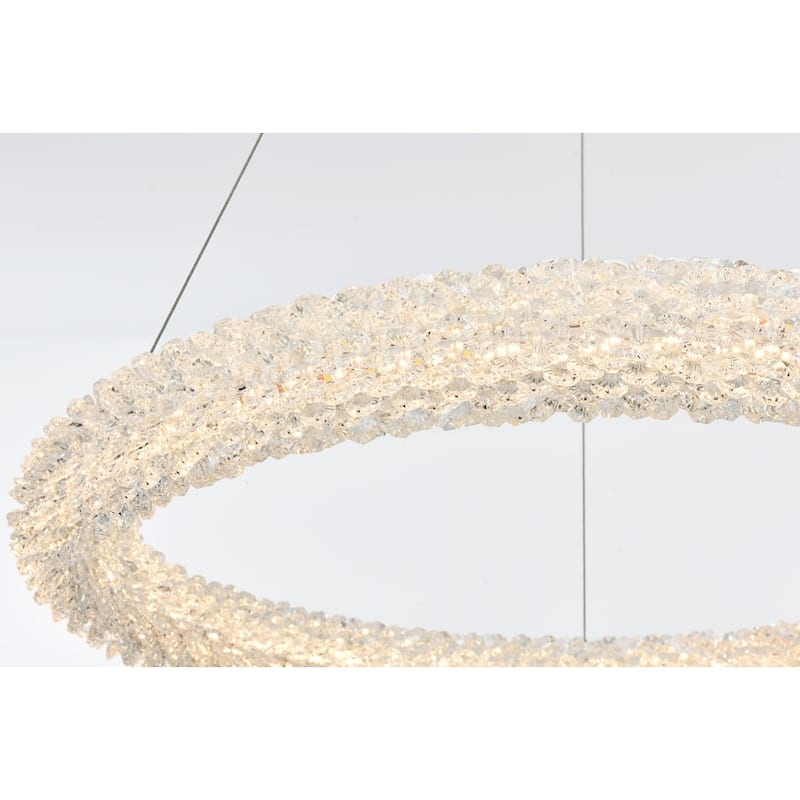 Elegant Lighting 3800D23 Bowen 24" Wide LED Crystal Ring Chandelier -