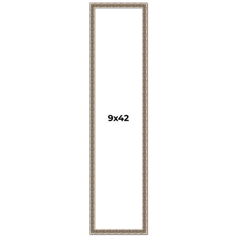 9x42 Frame Silver Versailles Ornate Solid Wood Picture Frame | 1 Inch
