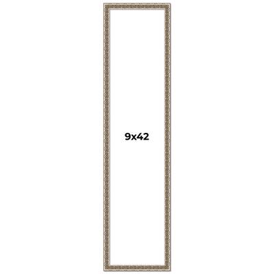 9x42 Frame Silver Versailles Ornate Solid Wood Picture Frame | 1 Inch