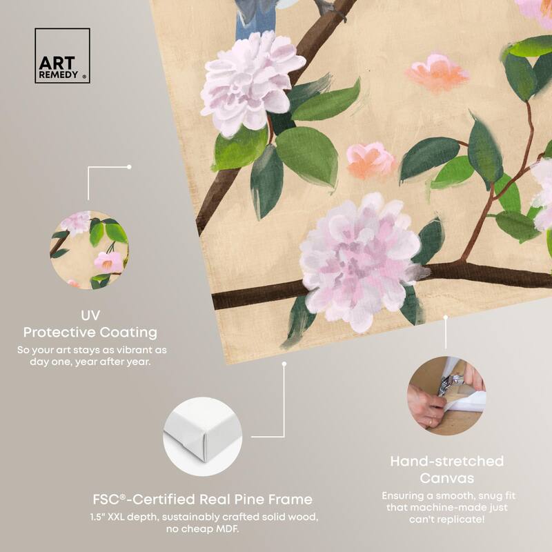 Birds Cuddle Canvas by Art Remedy, Gallery Wrapped