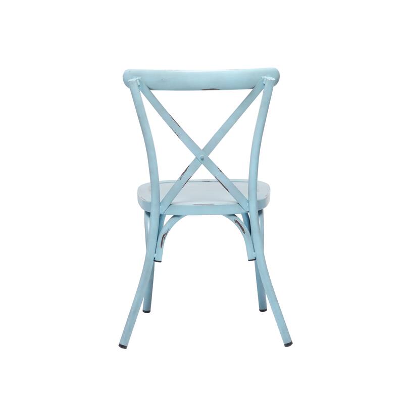 Iron Farmhouse Outdoor Dining Chair (Set of 2) - 22 x 19 x 35