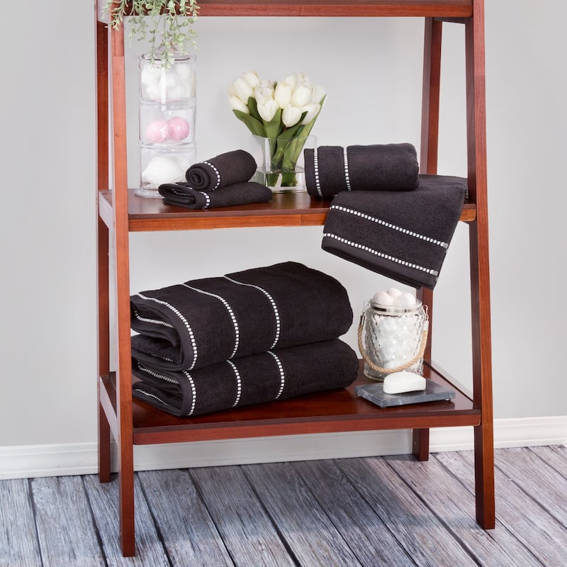 6PC Towel Set - Cotton Bathroom Accessories - Quick Dry Towels by Lavish Home