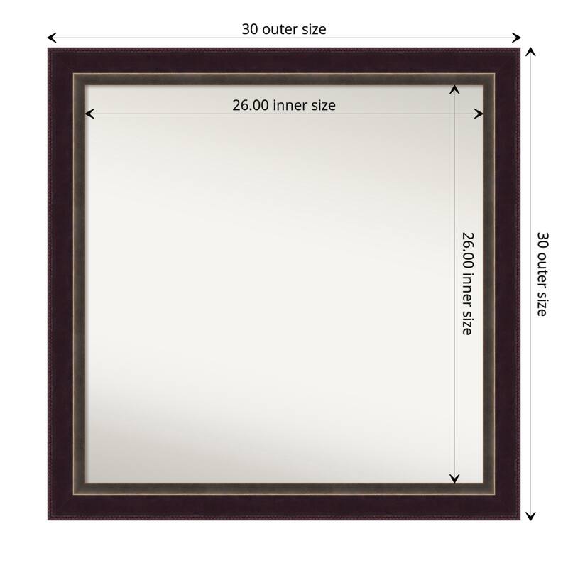 Non-Beveled Wood Bathroom Wall Mirror - Signore Bronze Frame