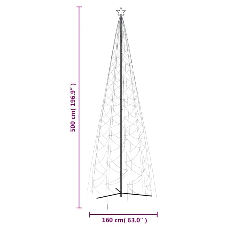 vidaXL Christmas Cone Tree Decoration Artificial Christmas Tree with LEDs