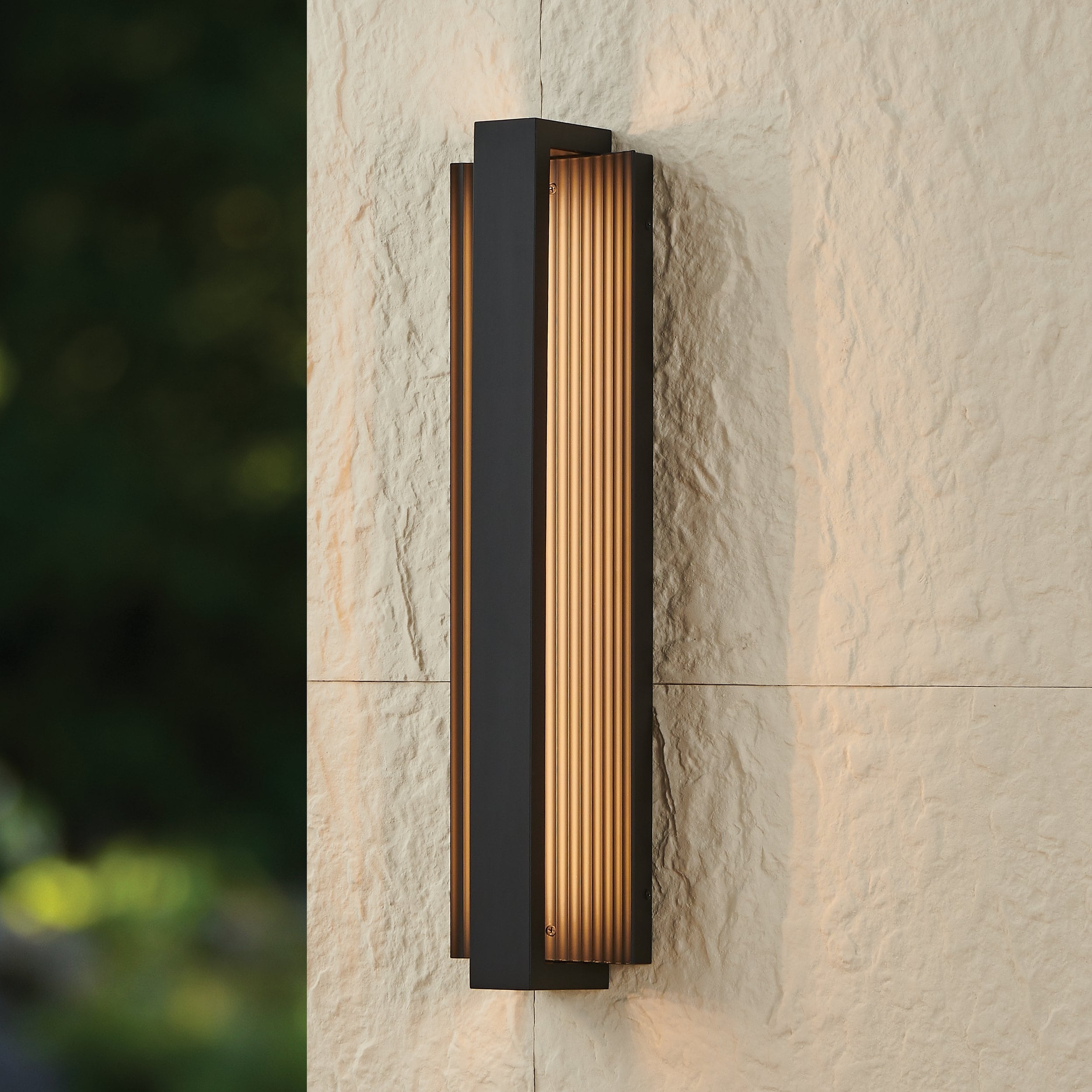 Thesis Jubilee 24-inch Matte Black 5CCT LED Exterior Wall Sconce