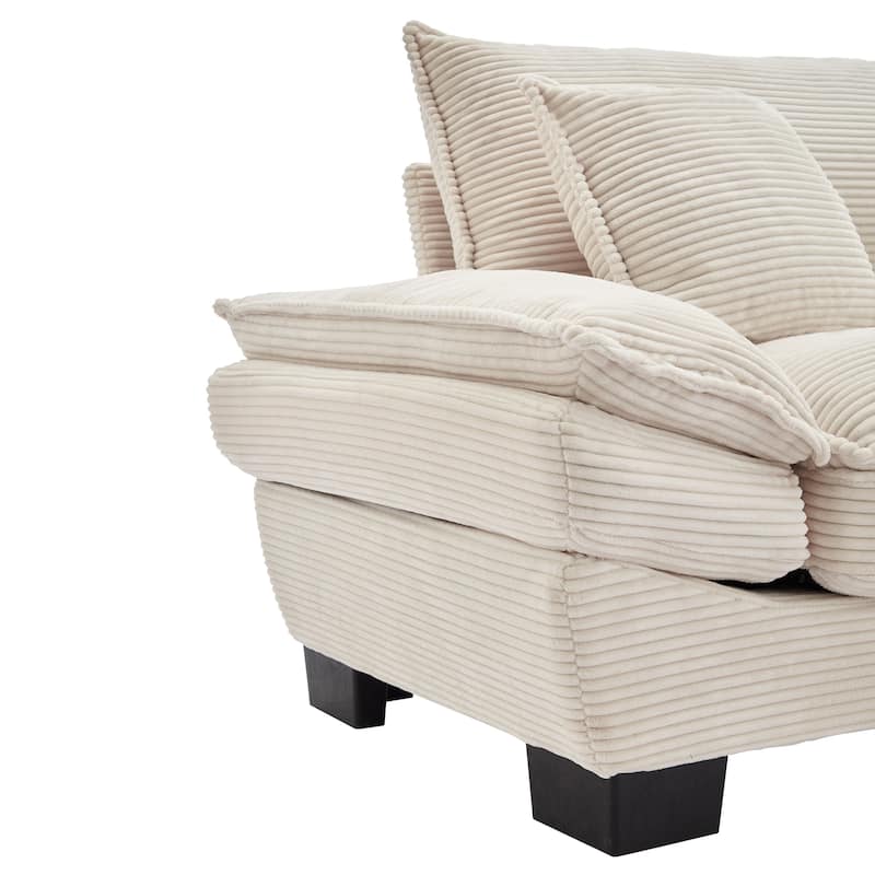 Corduroy Sofa Sleeper Couch Loveseat Sofa with Pillows Comfy Upholstered Deep Seat Sofa for Bedroom,Living Room,Apartment,Office