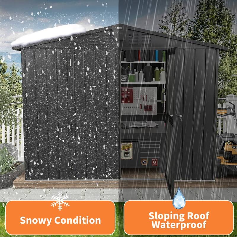 CUSchoice Outdoor Metal Storage Shed with Lockable Door