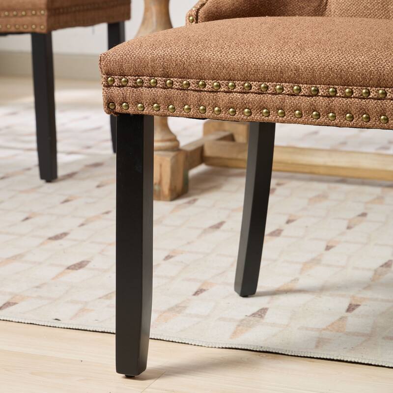High-end Tufted Solid Wood Dining Chair 2Pcs
