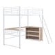 preview thumbnail 22 of 34, Metal Loft Bed with L-shaped Desk and 3 Layers of Shelves, Reversible Ladder