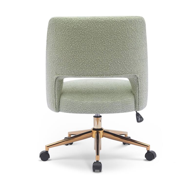 Boucle Upholstered Office/ Desk Chair - Swivel/ Adjustable Height